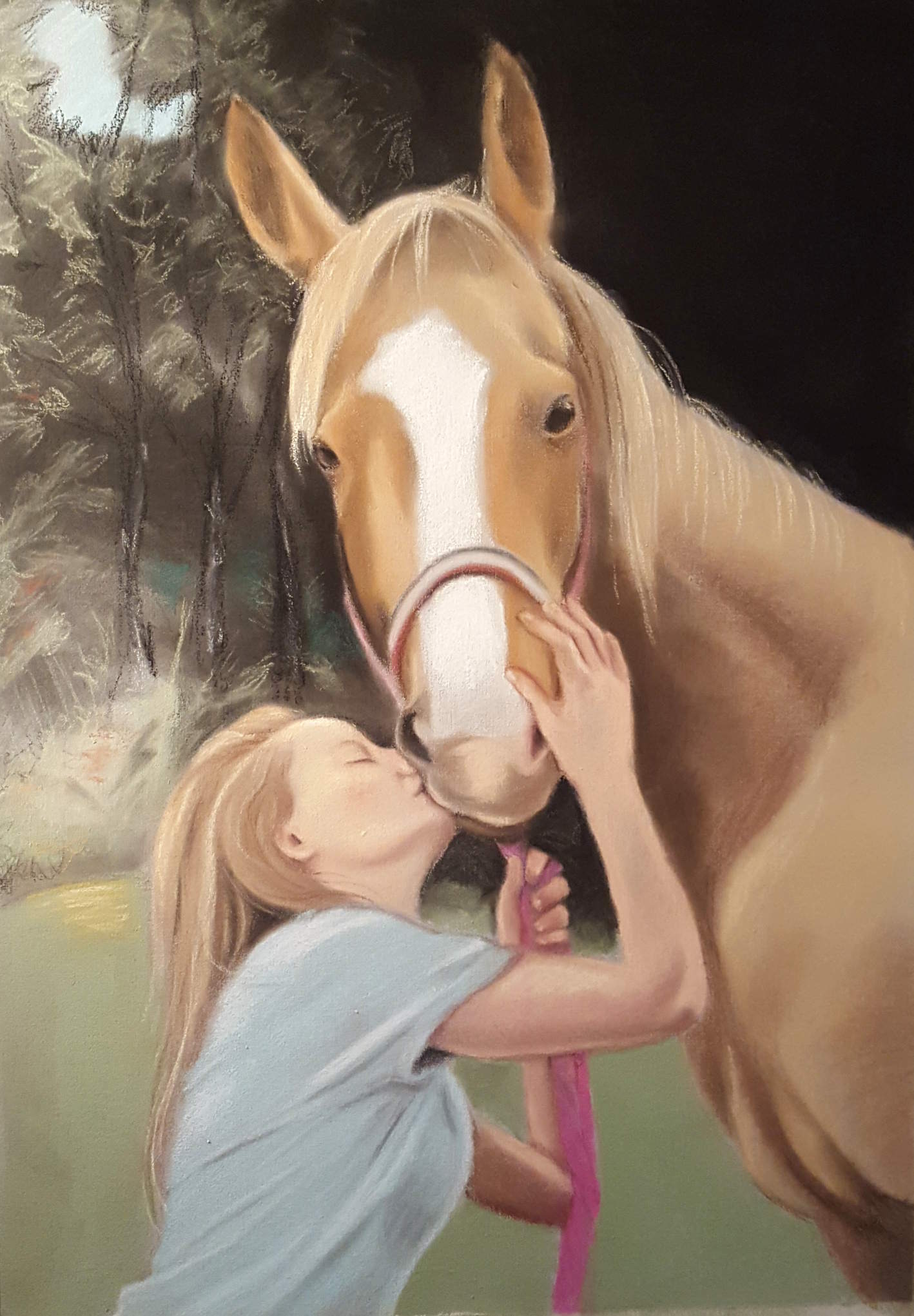 Hellen cavallo - 40 x 70 cm - pannello abete